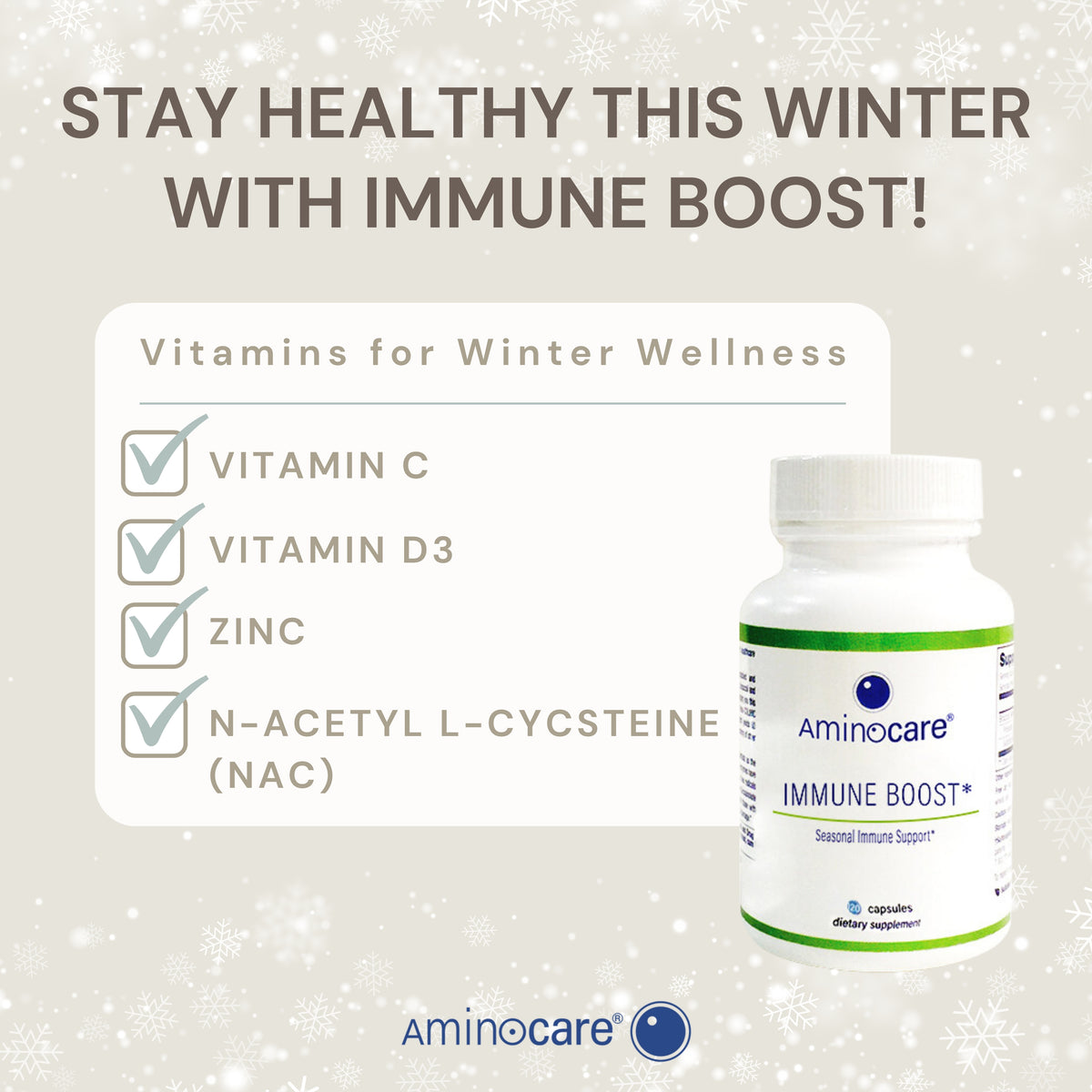 Stay healthy this winter with Aminocare® Immune Boost Supplement!