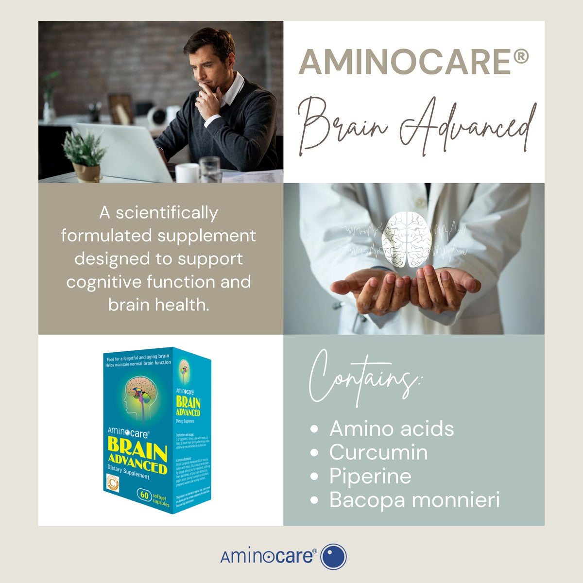 Support Cognitive Function and Brain Health with Aminocare®
