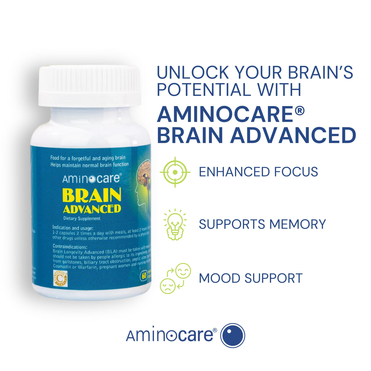 Unlock Your Brain’s Potential with AminoCare® Brain Advanced – Boost Cognitive Function