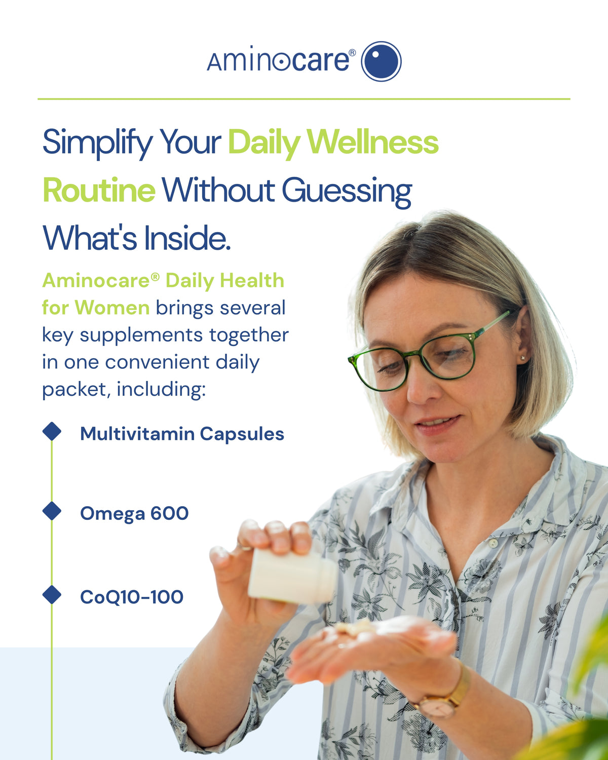 How Can Women Review a Daily Supplement Packet? educational feature from Aminocare® Products
