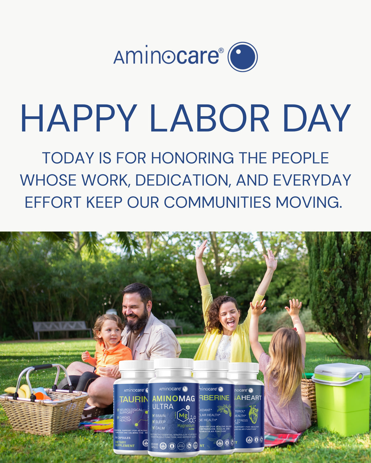 Person relaxing on Labor Day with Aminocare wellness products in Houston, Texas