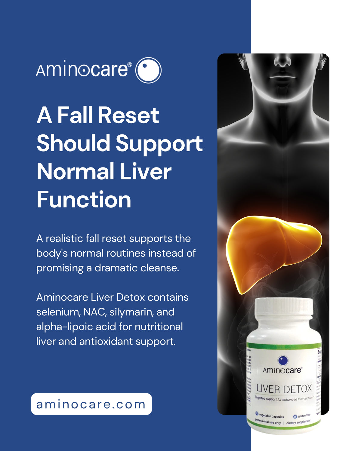Aminocare Liver Detox supplement for a fall reset in Houston, Texas