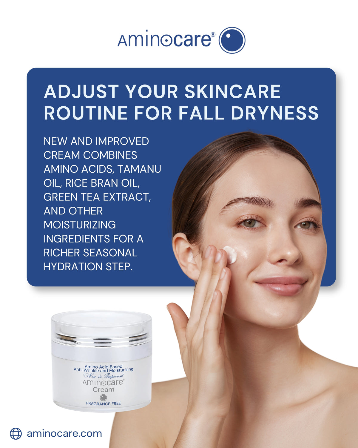 Aminocare New and Improved Cream for fall skincare in Houston, Texas
