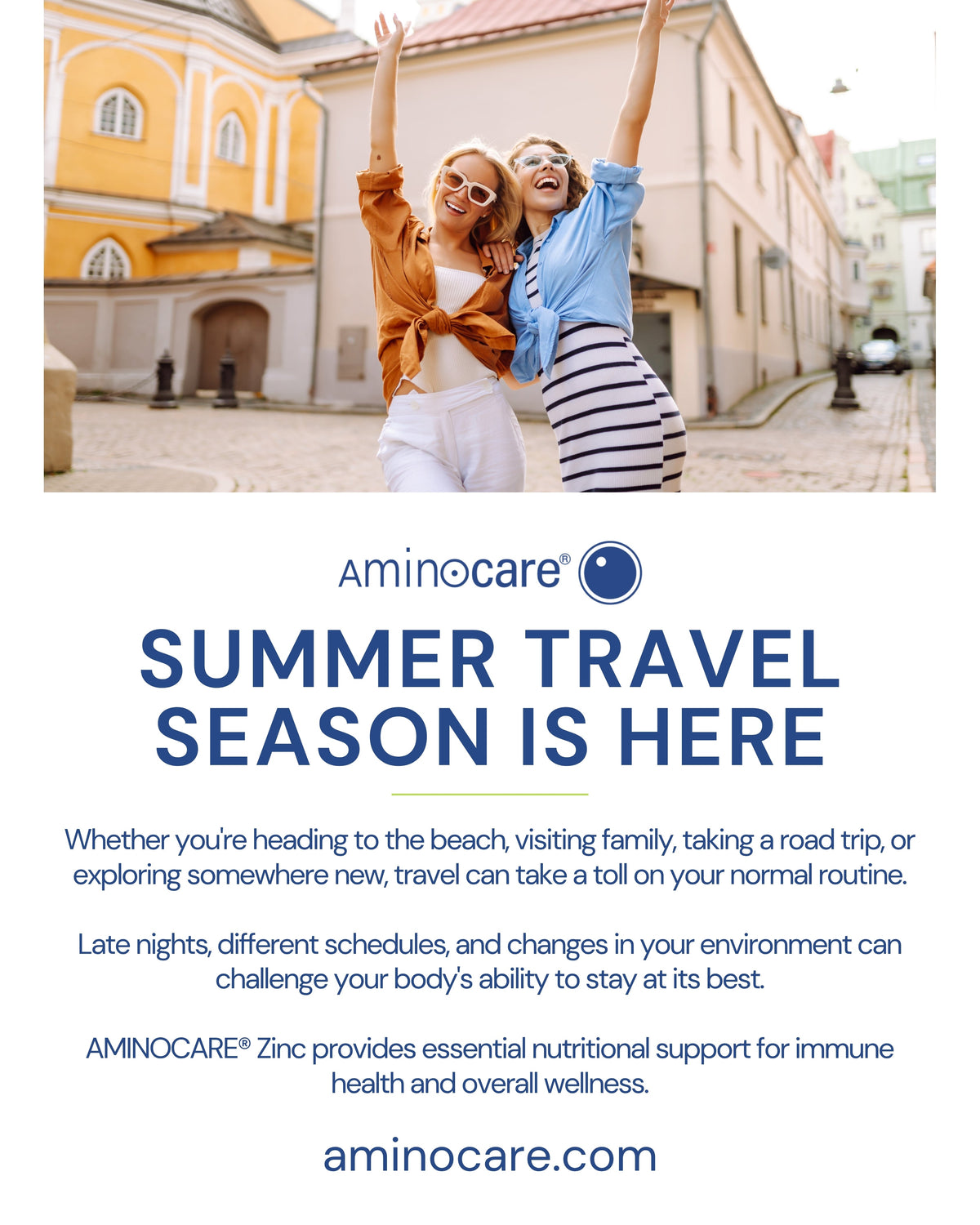 Smmer Travel Immune Support with Zinc | Aminocare®